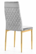 Krzesło tapicerowane zestaw 4x VALVA CARO VELVET GREY GOLD