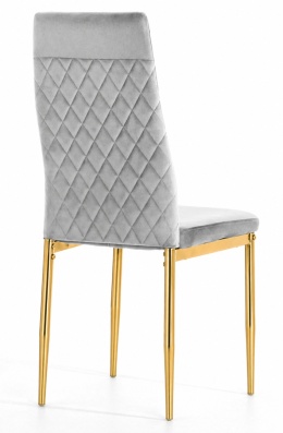 Krzesło tapicerowane zestaw 4x VALVA CARO VELVET GREY GOLD