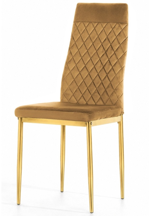 Krzesło tapicerowane zestaw 4x VALVA CARO VELVET TRUFLE GOLD