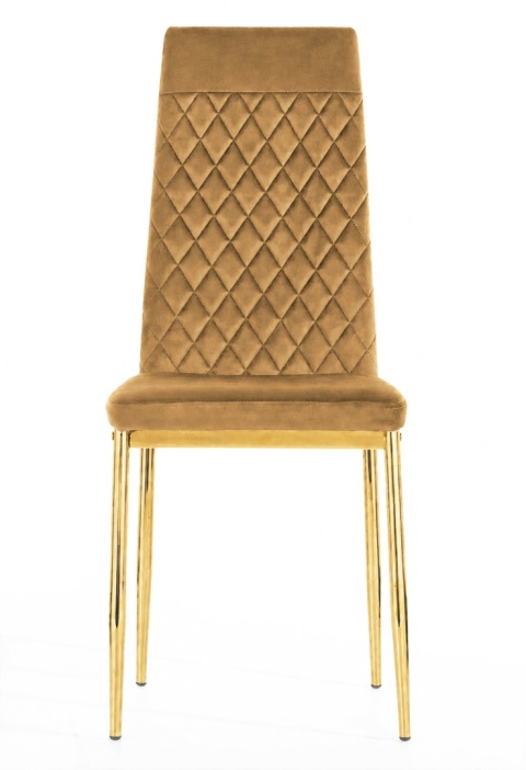 Krzesło tapicerowane zestaw 4x VALVA CARO VELVET TRUFLE GOLD