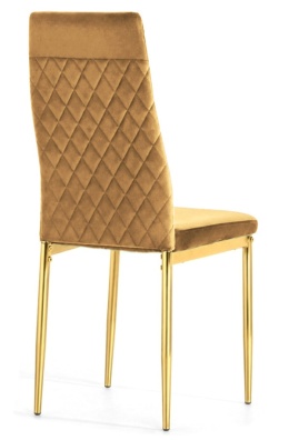Krzesło tapicerowane zestaw 4x VALVA CARO VELVET TRUFLE GOLD
