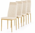 Krzesło tapicerowane zestaw 4x VALVA CARO VELVET BEIGE GOLD