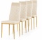 Krzesło tapicerowane zestaw 4x VALVA CARO VELVET BEIGE GOLD