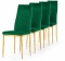 Krzesło tapicerowane zestaw 4x VALVA CARO VELVET GREEN GOLD