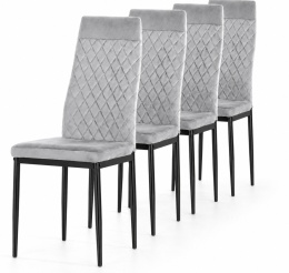 Krzesło tapicerowane zestaw 4x VALVA CARO VELVET GREY