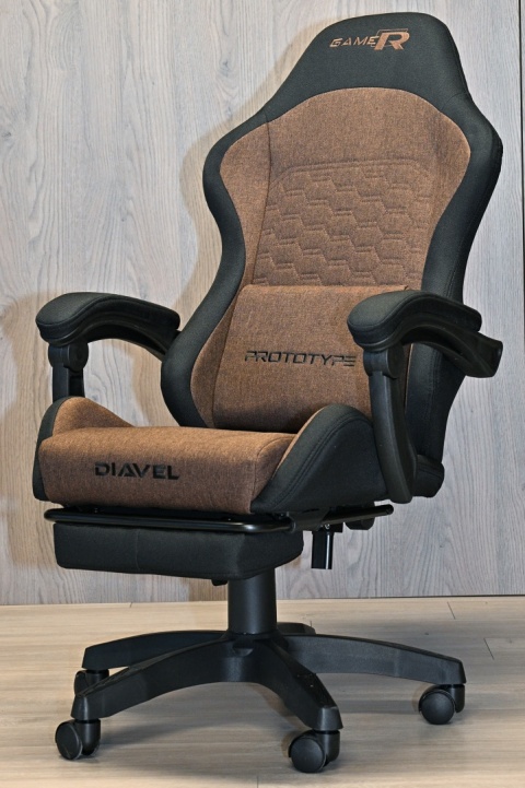 Fotel obrotowy gamingowy DIAVEL PRO FABRIC BROWN XL