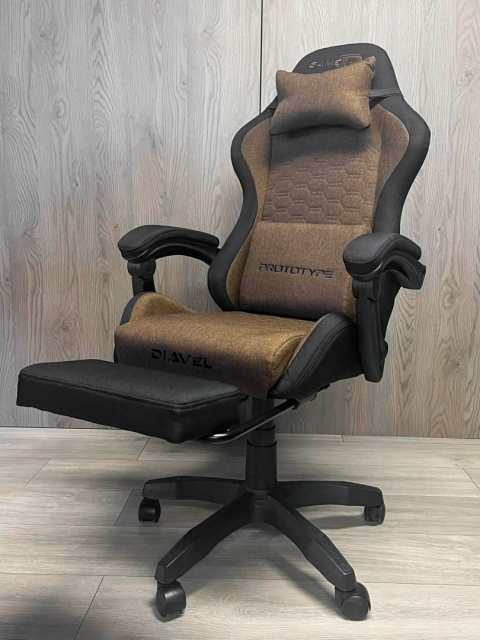 Fotel obrotowy gamingowy DIAVEL PRO FABRIC BROWN XL
