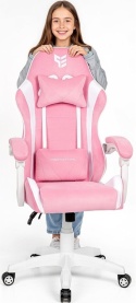 Fotel obrotowy gamingowy ENZO XL PINK + WHITE ALCANTARA ICE OUTLET