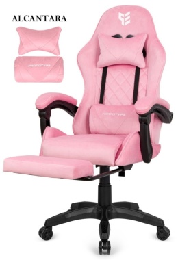 Fotel obrotowy gamingowy XL POKER PRO PINK SWEET ALCANTARA II GATUNEK