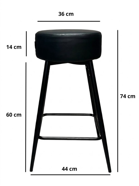Krzesło barowe ASTI AVA BLACK PU hoker BAR