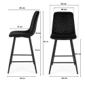 Krzesło barowe AVA TRIO BAR VELVET NICE hoker