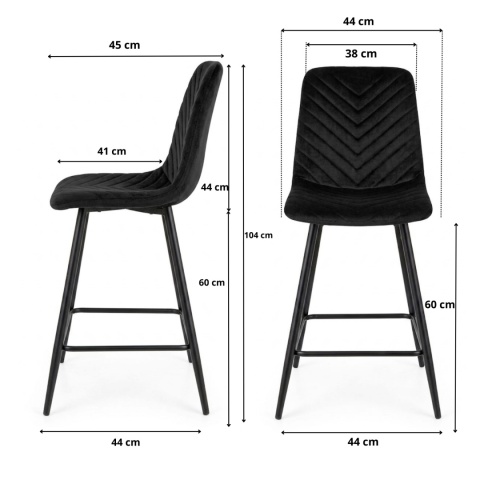 Krzesło barowe AVA TRIO BAR VELVET NICE hoker