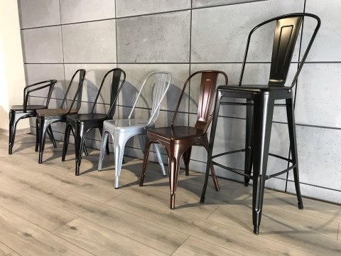 Krzesło metalowe loft CORSICA GRAPHITE TOLIX OUTLET