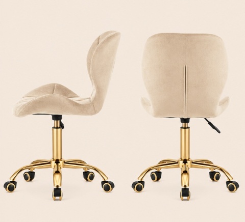 Krzesło obrotowe VASTO OFFICE VELVET CREAM GOLD