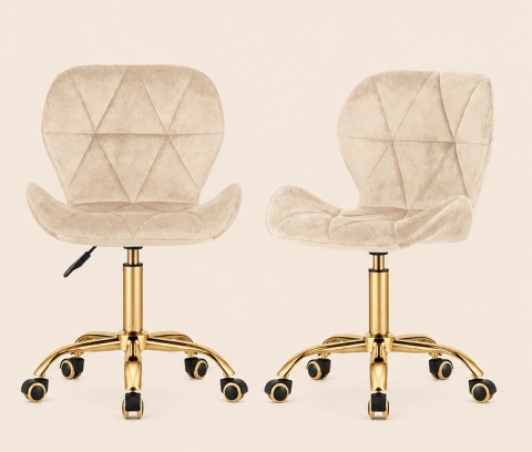 Krzesło obrotowe VASTO OFFICE VELVET CREAM GOLD