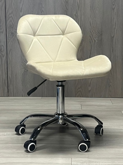 Krzesło obrotowe VASTO OFFICE VELVET CREAM SILVER