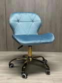 Krzesło obrotowe VASTO OFFICE VELVET LIGHT BLUE GOLD