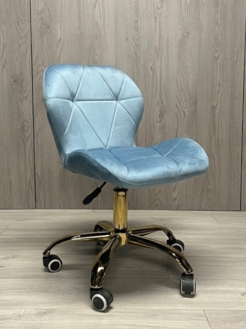 Krzesło obrotowe VASTO OFFICE VELVET LIGHT BLUE GOLD