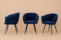 Krzesło plecione Lugano fotel TRECCIA BLUE VELVET SMOKE