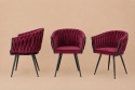 Krzesło plecione Lugano fotel TRECCIA BURGUNDY VELVET SMOKE