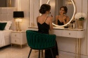 Krzesło plecione Lugano fotel TRECCIA GREEN VELVET SMOKE