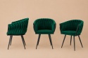 Krzesło plecione Lugano fotel TRECCIA GREEN VELVET SMOKE
