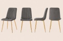 Krzesło tapicerowane AURORA VELVET DARK GREY GOLD