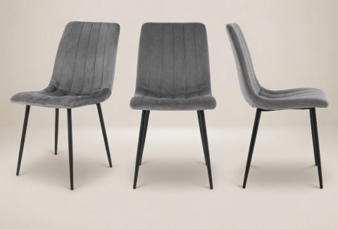 Krzesło tapicerowane AURORA VELVET DARK GREY