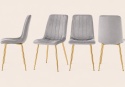 Krzesło tapicerowane AURORA VELVET LIGHT GREY GOLD