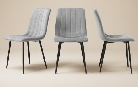 Krzesło tapicerowane AURORA VELVET LIGHT GREY