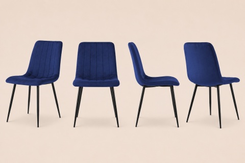 Krzesło tapicerowane AURORA VELVET NAVY BLUE