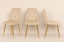 Krzesło tapicerowane BORGO VELVET BEIGE GOLD