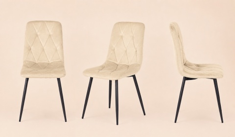 Krzesło tapicerowane BORGO VELVET BEIGE SMOKE