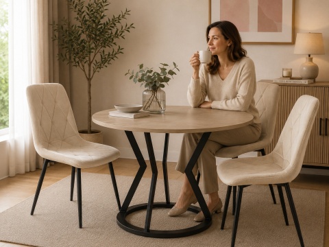 Krzesło tapicerowane BORGO VELVET BEIGE SMOKE