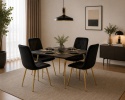 Krzesło tapicerowane BORGO VELVET BLACK GOLD
