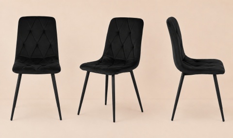 Krzesło tapicerowane BORGO VELVET BLACK SMOKE