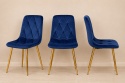 Krzesło tapicerowane BORGO VELVET BLUE GOLD