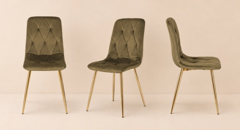 Krzesło tapicerowane BORGO VELVET BROWN GOLD