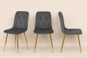 Krzesło tapicerowane BORGO VELVET DARK GREY GOLD