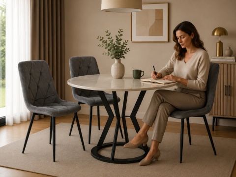 Krzesło tapicerowane BORGO VELVET DARK GREY SMOKE