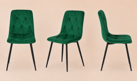 Krzesło tapicerowane BORGO VELVET GREEN SMOKE