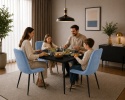 Krzesło tapicerowane BORGO VELVET LIGHT BLUE SMOKE
