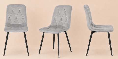 Krzesło tapicerowane BORGO VELVET LIGHT GREY PRO SMOKE