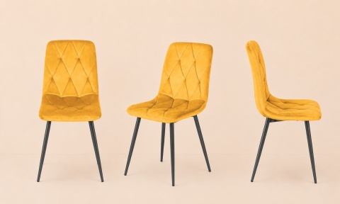 Krzesło tapicerowane BORGO VELVET MUSTARD SMOKE