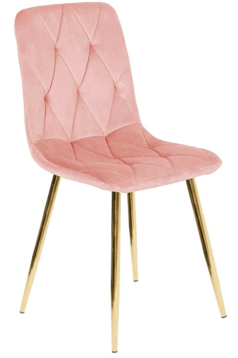 Krzesło tapicerowane BORGO VELVET PINK GOLD OUTLET