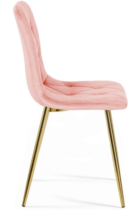 Krzesło tapicerowane BORGO VELVET PINK GOLD OUTLET