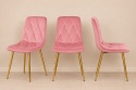Krzesło tapicerowane BORGO VELVET PINK GOLD