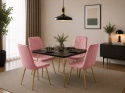 Krzesło tapicerowane BORGO VELVET PINK GOLD