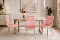 Krzesło tapicerowane BORGO VELVET PINK SILVER