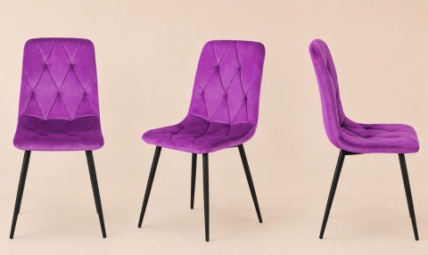 Krzesło tapicerowane BORGO VELVET PURPLE SMOKE